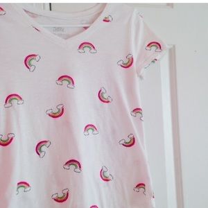 Justice Girls White Rainbow T-Shirt